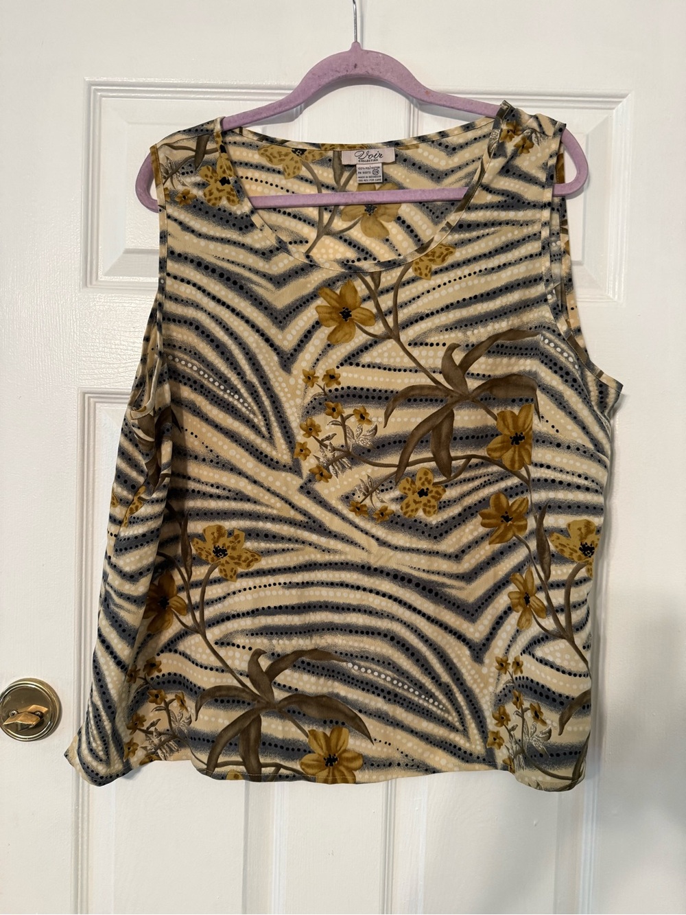 Voir  Floral Stripe Sleeveless Camisole - Cream & Yellow